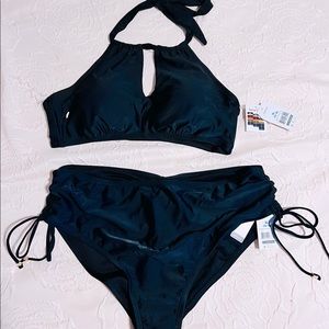 Ruched High Waisted 2 piece Swimsuit